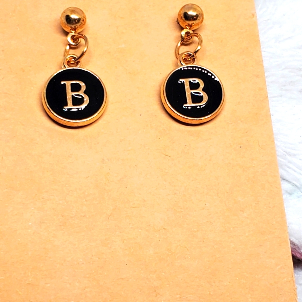 7/$10 B Initial Earrings, New